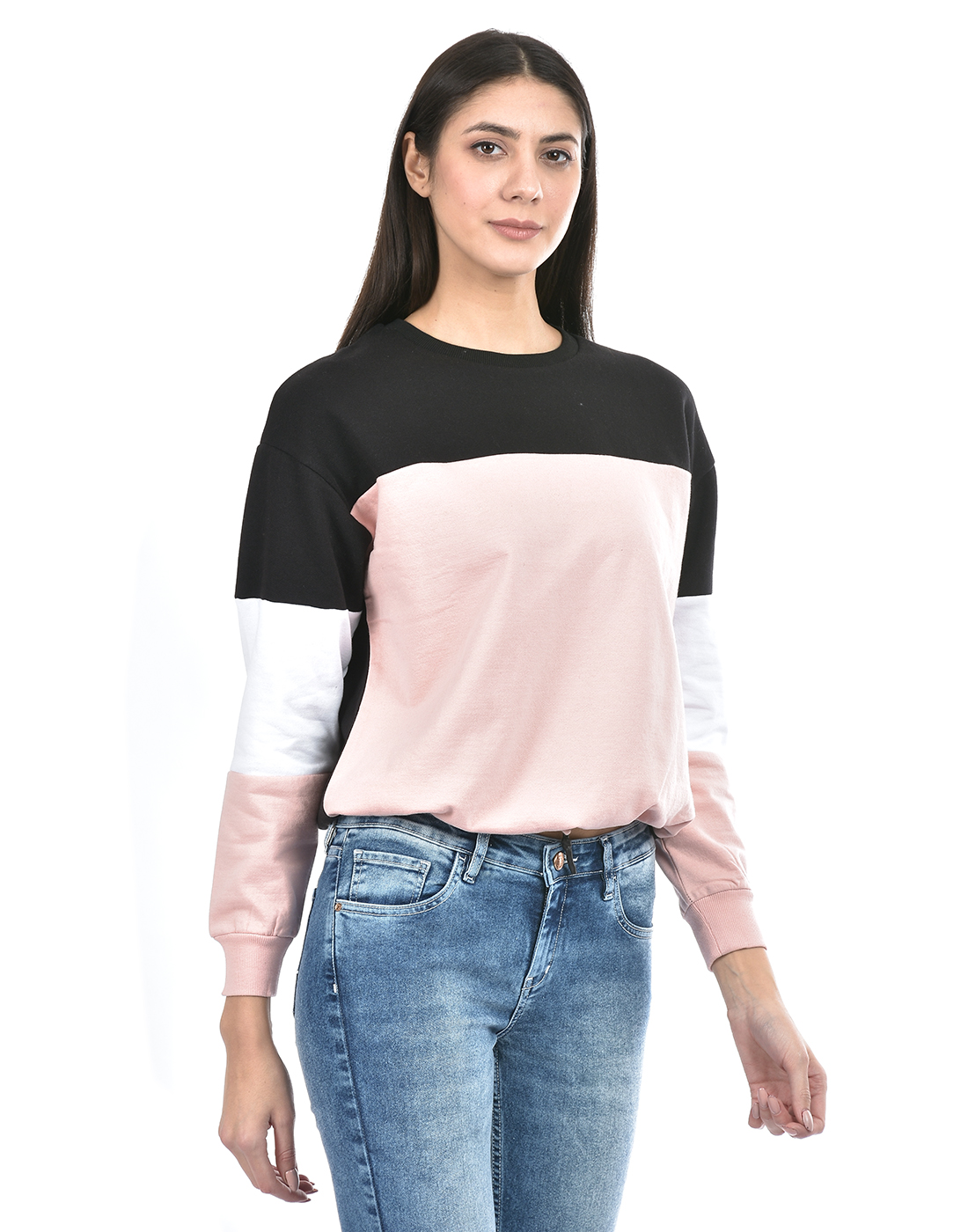 Numero Uno Women Color Block Multicolor Sweat Shirt